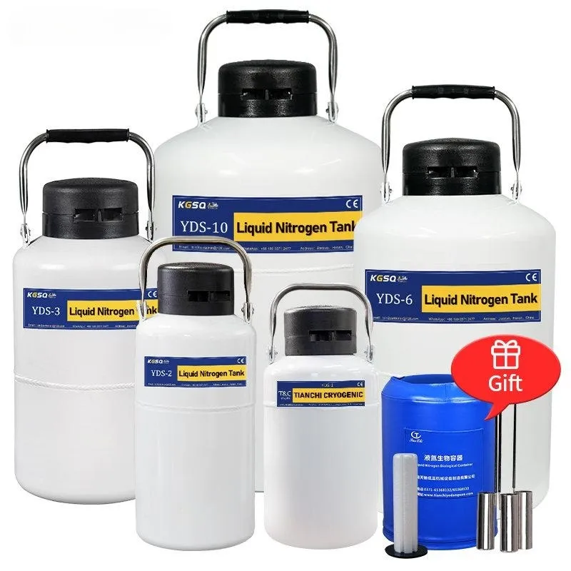 2L-10L Flüssigstickstofftank Tragbarer gefrorener Rindersamenbehälter Zylinderbehälter Dewar für die Samenlagerung YDS-3 Vakuumflasche