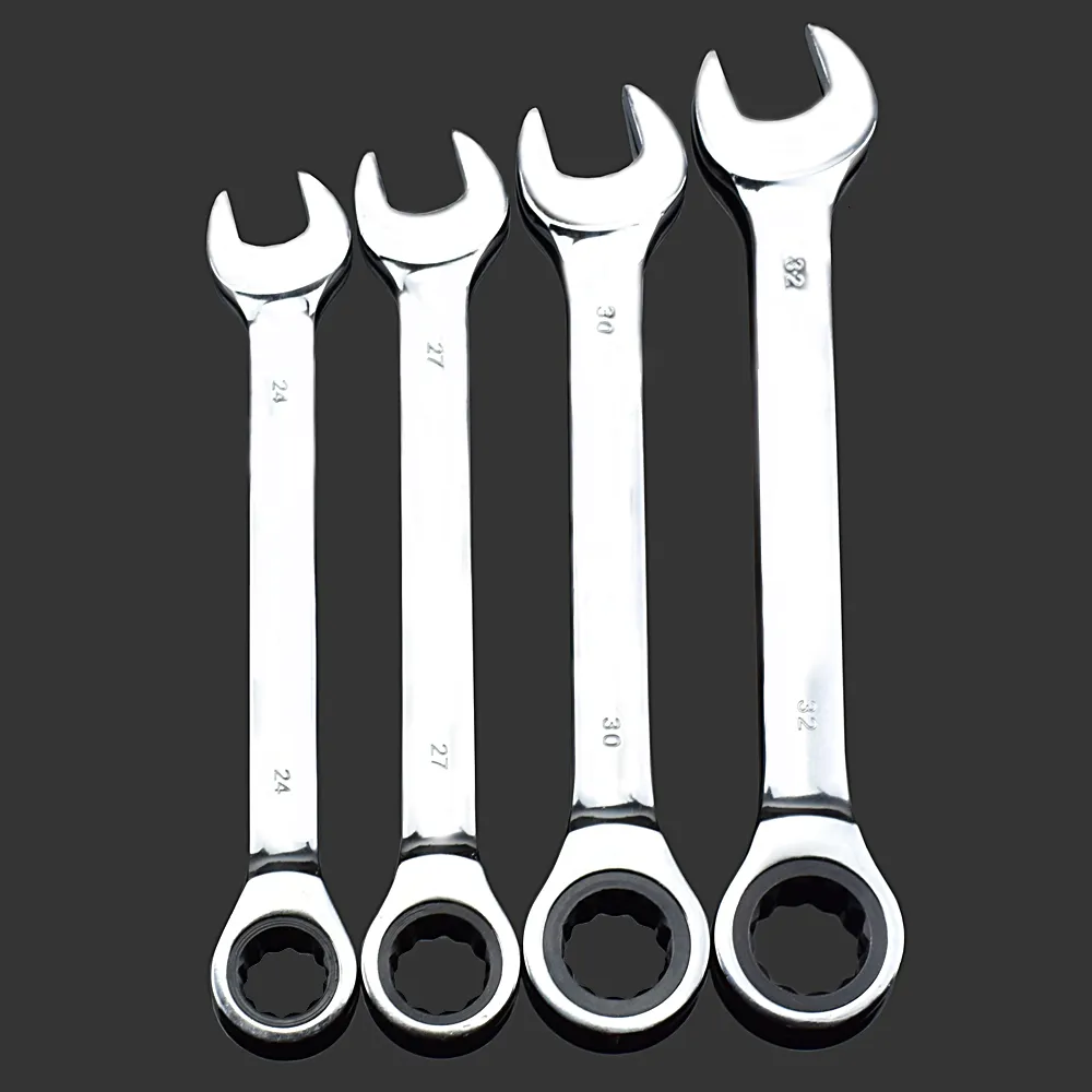 Skruvmejslar 24mm 25mm 27mm 30mm 32mm Fast dubbelhuvud Ratchet Wrench Keys Combination Spanner Set Universal Wrench 230724