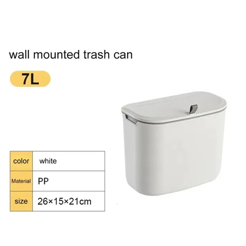 Cubo de basura montado en la pared para cocina, papelera colgante para  puerta de armario, baño