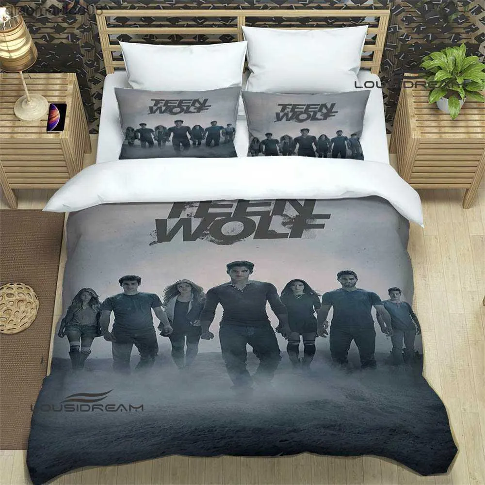 Teen Wolf Set di biancheria da letto stampata set di biancheria da letto squisito set copripiumino set di biancheria da letto set di biancheria da letto regalo di compleanno di lusso L230704