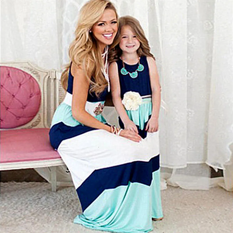 Matching Mom Daughter Dresses Striped Summer Outfits... From Deng07, $11.39  | DHgate.Com