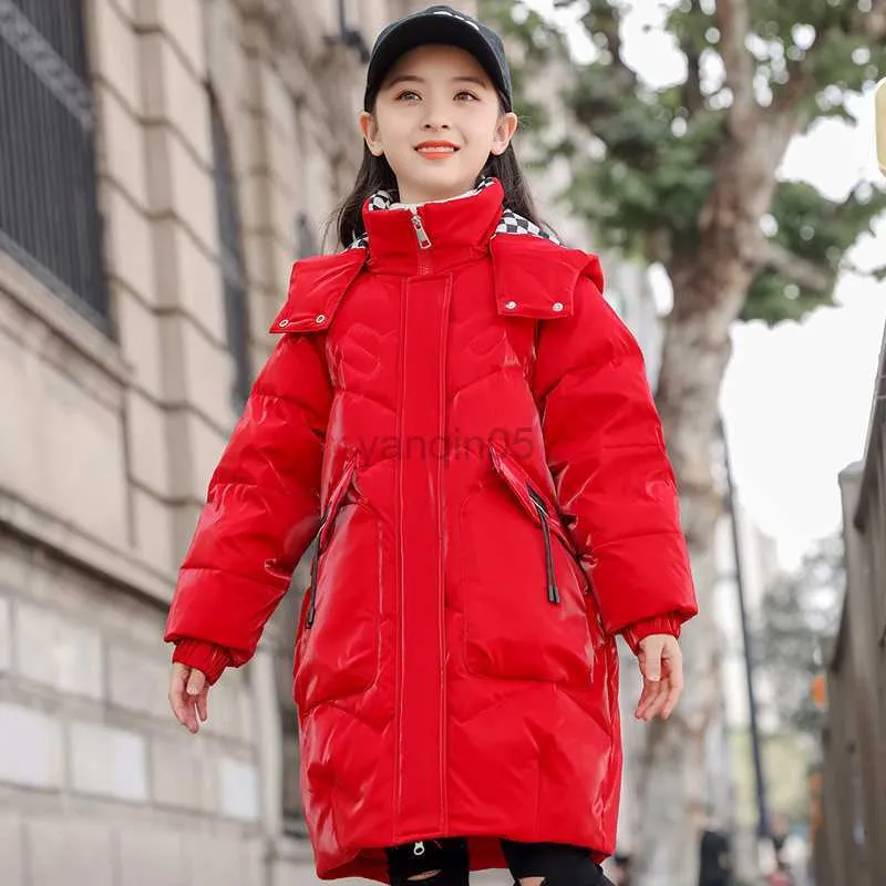 Abajo abrigo ruso niños invierno abajo chaqueta adolescente prendas de vestir exteriores niños Chubby Snowsuit niñas ropa niños más terciopelo Parka HKD230725