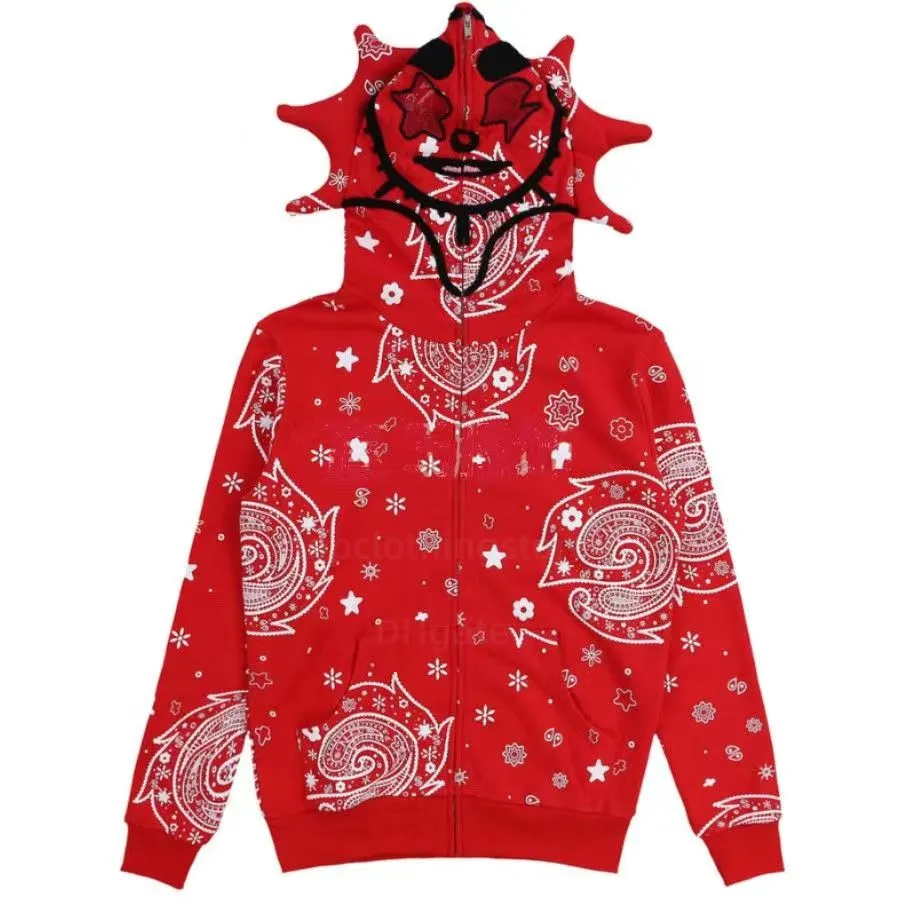 Retro creative sun online eye print sweatshirt