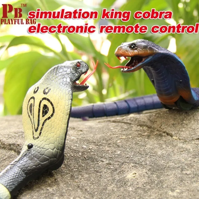 Electric/RC Animals pb playful bag High simulation cobra creative king electronic remote control creation of the king of animal toy snakes. 230724