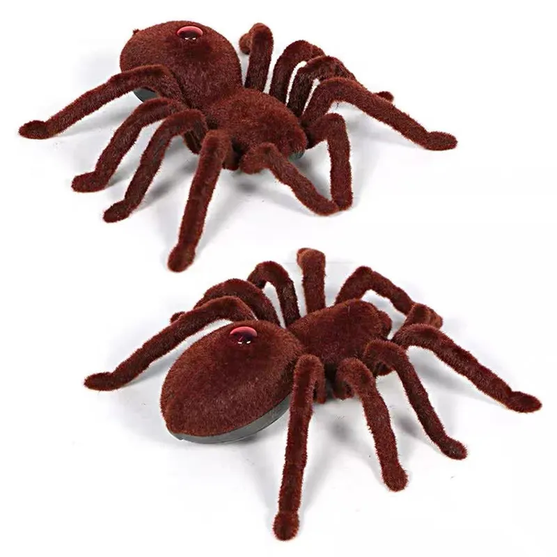 Electric/RC Animals Infrared RC Toy Remote Control Scary Creepy Spider Realistic Tarantula Mock Fake Spider Prank Tricky Jock Halloween Gift 230724