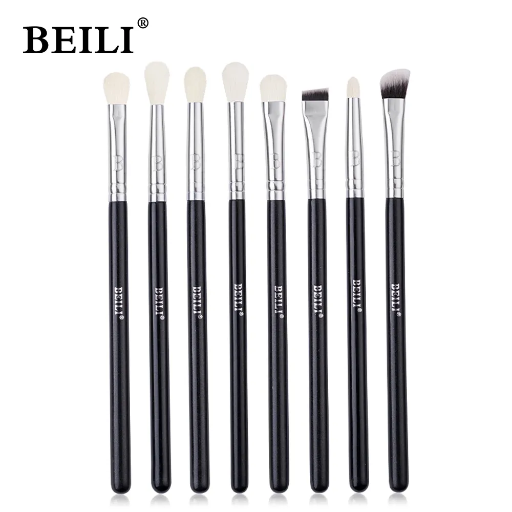 Макияж инструменты Beili Professional 6/8pcs Классические натуральные кисти для макияжа для глаз Set Eyeshybes Brow Blying Smokey Black Beauty Make Up 230724