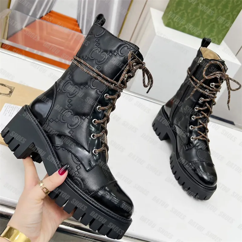 Luxury Embossed Designer Zipper Ankle Boots For Women With 8 Holes