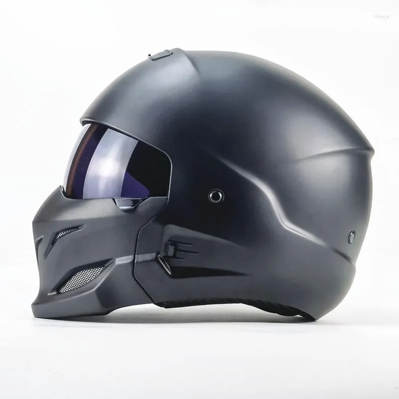 Caschi Moto Vintage Casco di Sicurezza Modulare Mezza Faccia Motocross Retro Completo Per Adulti Omologato DOT Uomo