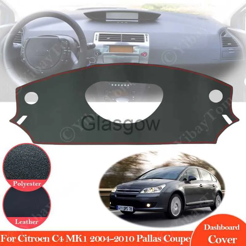 Car Sunshade For Citroen C4 MK1 2004~ 2010 AntiSlip Leather Mat Dashboard Cover Sunshade Dashmat Accessories C4 Pallas Coupe 2007 2008 2009 x0725