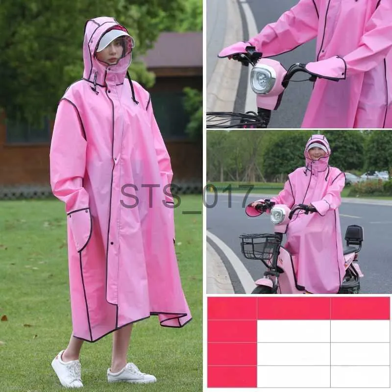 Raincoats New Quality Mens Womens Cycling Bicycle Electric Raincoat Rain Cape Poncho Hooded Windproof Rain Coat Mobility Scooter Cover x0724