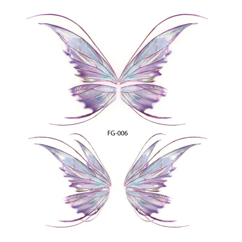 1pcs flores de desenho animado tatuagem temporária asas borboleta adesivo para moda feminina meninas corpo arte dedo tatuagem à prova d' água