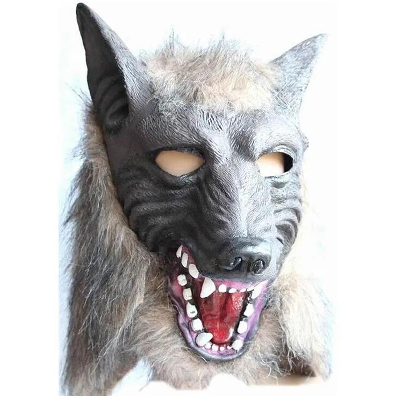 Werewolf Halloween Mask Big Bad Wolf Adult Full Head Wolf Mask Costume Accessory Party Masks Children Cosplay Toy