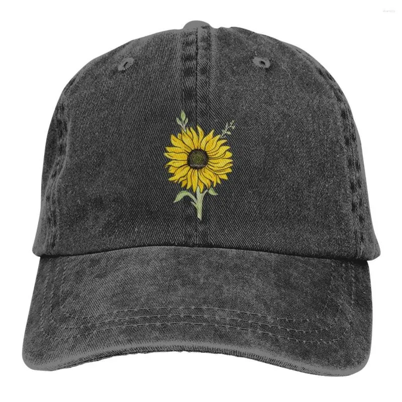 Ballkappen Schönes Sonnenblumen-Outfit Männer Frauen Baseballkappe Neuheit Blume Distressed Washed Hut Vintage Outdoor-Workouts Kopfbedeckung