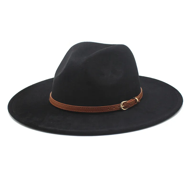 Femmes Vintage daim feutre Fedora chapeau Panama Western Cowboy chapeau hiver Gentleman formel hommes casquette chapeu feminino