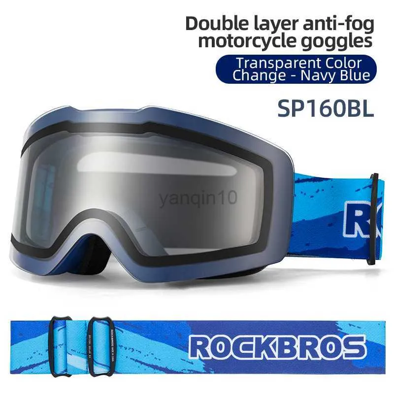 Skibril ROCKBROS Skibril Anti-condens Winddicht Winterbril Sneeuwbril Googles Motorcycle 2022 Schaatsen Snowboarden Skibril HKD230725