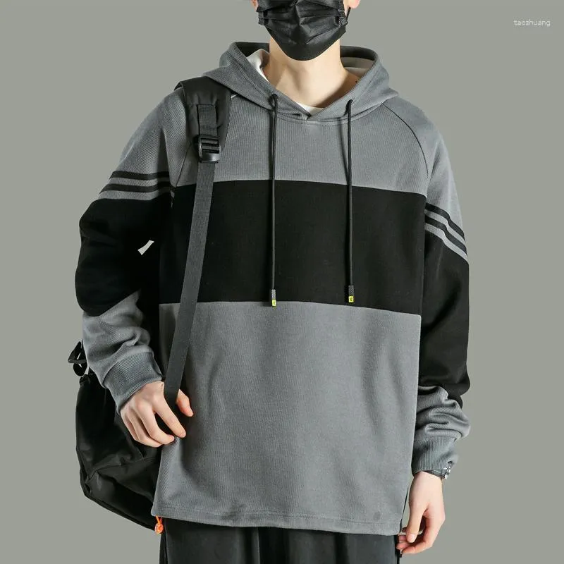 Sweats à capuche pour hommes 2023 automne printemps mode rayé hommes Hip Hop à manches longues pull sweat vêtements