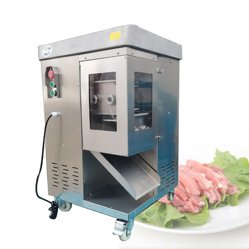 Restaurang Färsk köttbearbetningsmaskin för skivning Strimling Automatisk köttskärmaskin