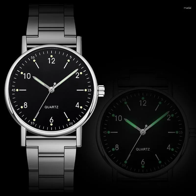 腕時計2023シンプルでファッショナブルなラミナスダイヤルウォッチメンズレディーススチールバンドクォーツ3ピン本物の腕時計