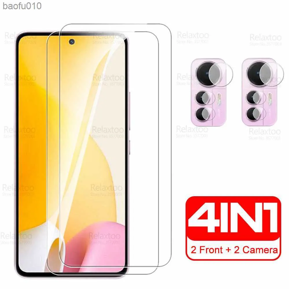 Xiaomi 12 Lite Glass 4in1カメラ焼きガラスXiomi Xaomi Mi 12Lite Mi12 Light 5Gスクリーンプロテクター電話保護フィルムL230619