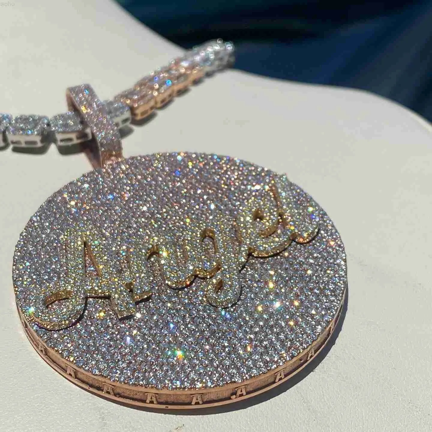 Custom Iced Out 3D Letter Angel Design VVS Moissanite Pendant For Hip Hop Julie Vos Jewelry From