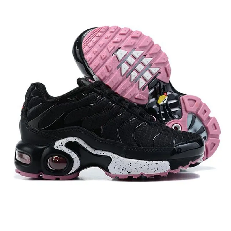 TNS Kids Running Sneakers Double Striped Black Red Blue