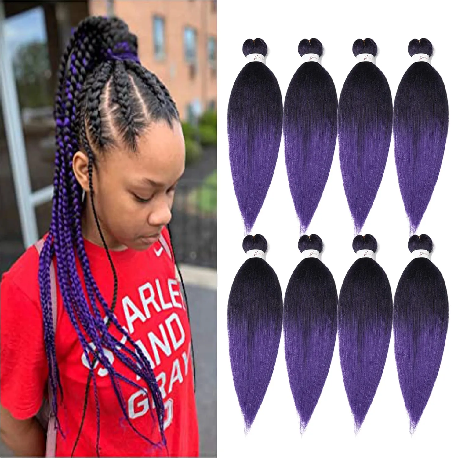 26 Kaneka Pre Stretch Braiding Hair Extensions Natural Twist Yaki Ombre ...