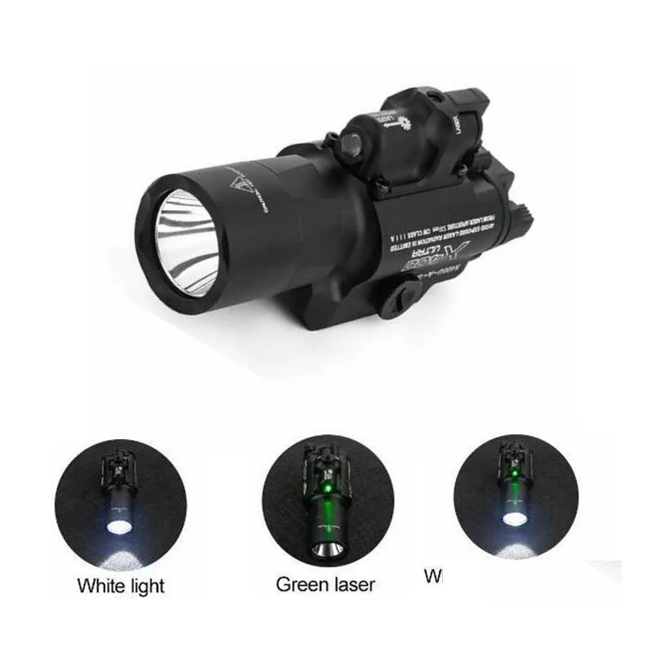 Gun Lights Airsoft Tactical X400 Tra Pistol Green Laser Flashlight Led 560 Lumens Hunting X400U