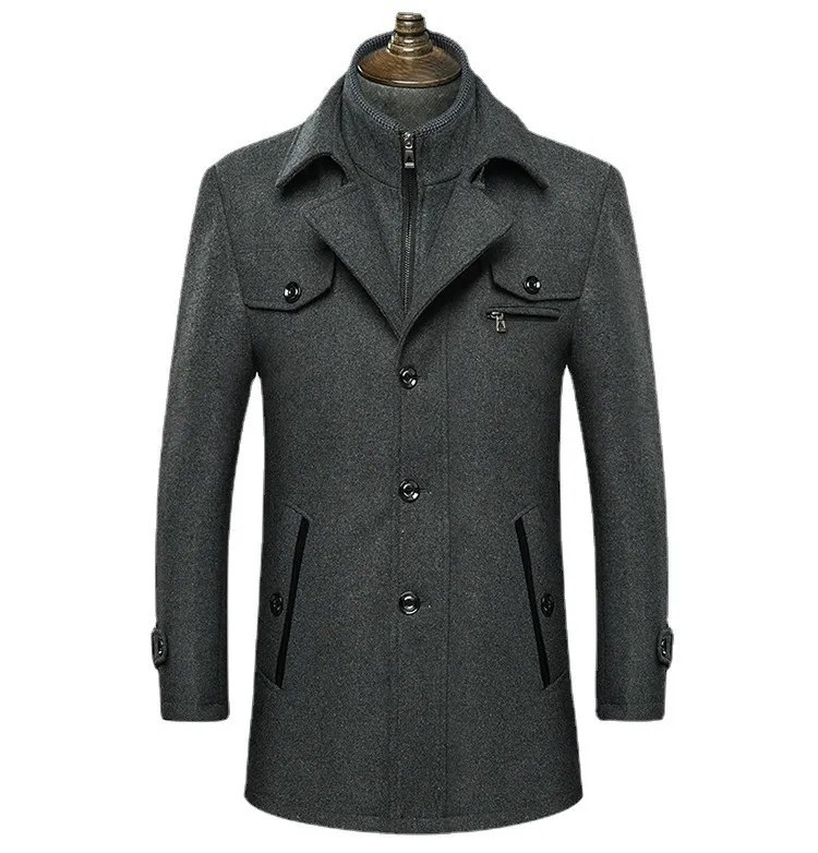 Men' Blends Winter Men Classic Fashion Trench Coat Jackets Mens Long Slim Fit Overcoat Casual Warm Outerwear Windbreaker 230725