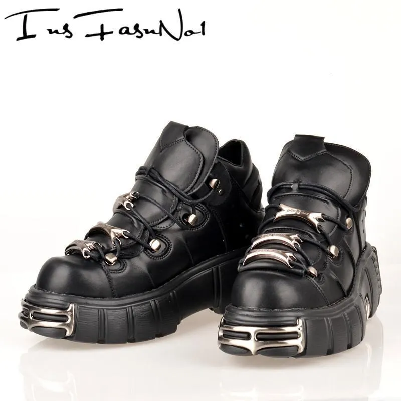 Gothic Punk Platform Sneakers - Womens Metal Toe Chunky