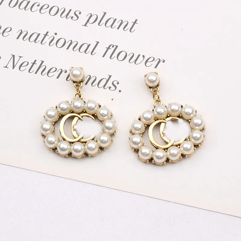 11 Style Stud 18K Plaqué Or 925 Argent Marque De Luxe Designers Lettres Stud Géométrique Femmes Célèbres Rond Cristal Strass Perle Boucle D'oreille De Noce Jewerlry