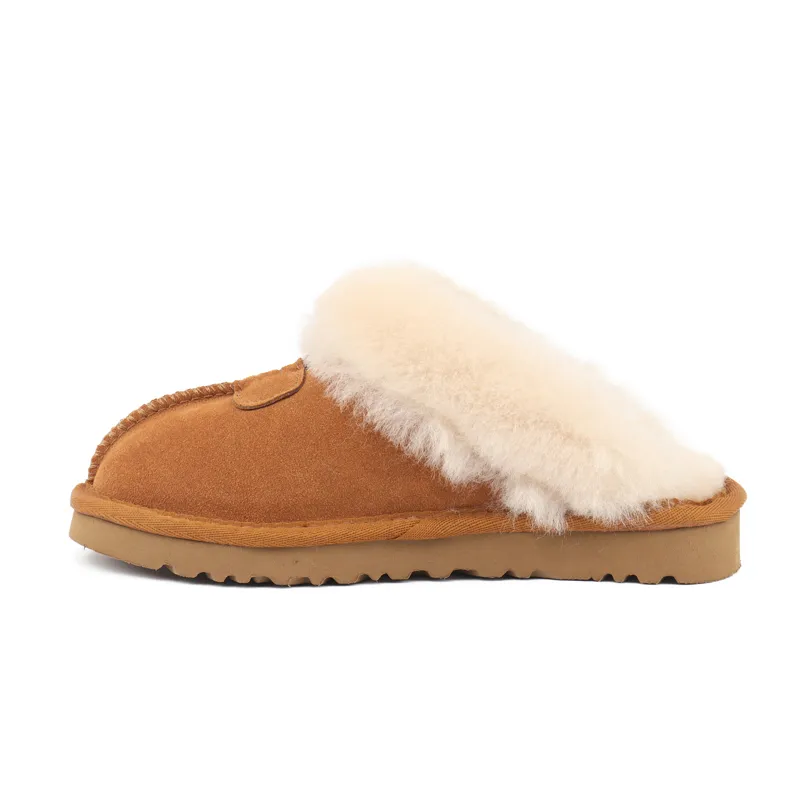 Cozy Faux Fur Slippers For Women And Men, Soft Suede House  display picture 3