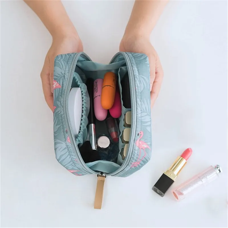 1PC Mini sac cosmétique Flamingo couleur unie voyage toilette sac de rangement Cactus beauté maquillage sac organisateur pour les femmes