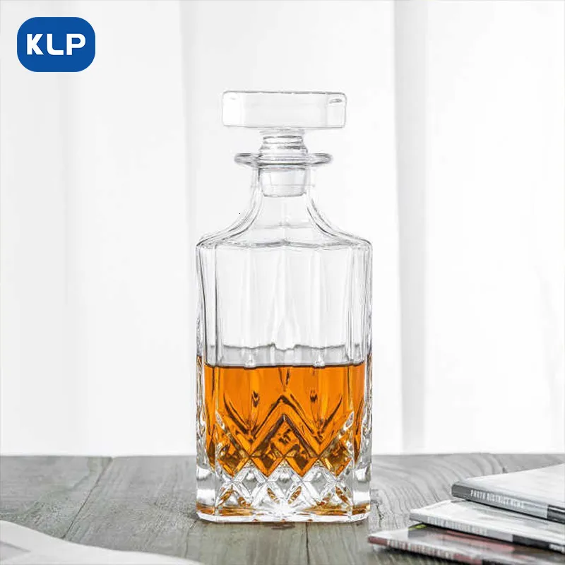 Weingläser KLP Kristallglas Dekanter Haushaltsdichtung mit Deckel Kreative Rotwein Ausländische Whiskyflasche Flasche gehobenen 230724