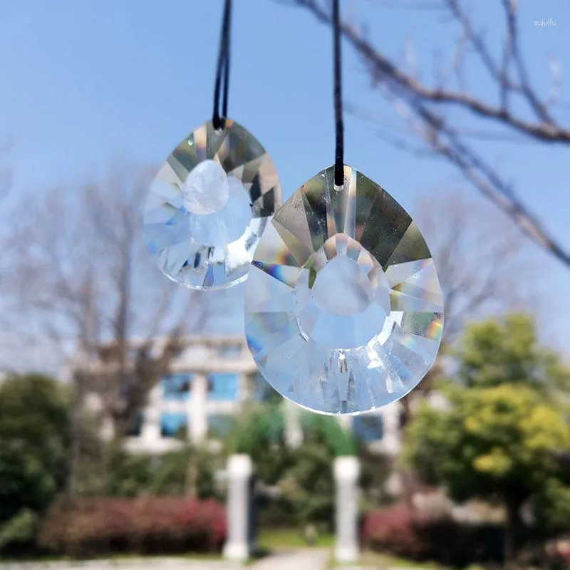 Garden Decorations Clear Crystal Prisms Suncatcher Hanging Pendants For Chandelier Parts DIY Home Wedding Outdoor Decor Sun Catchers