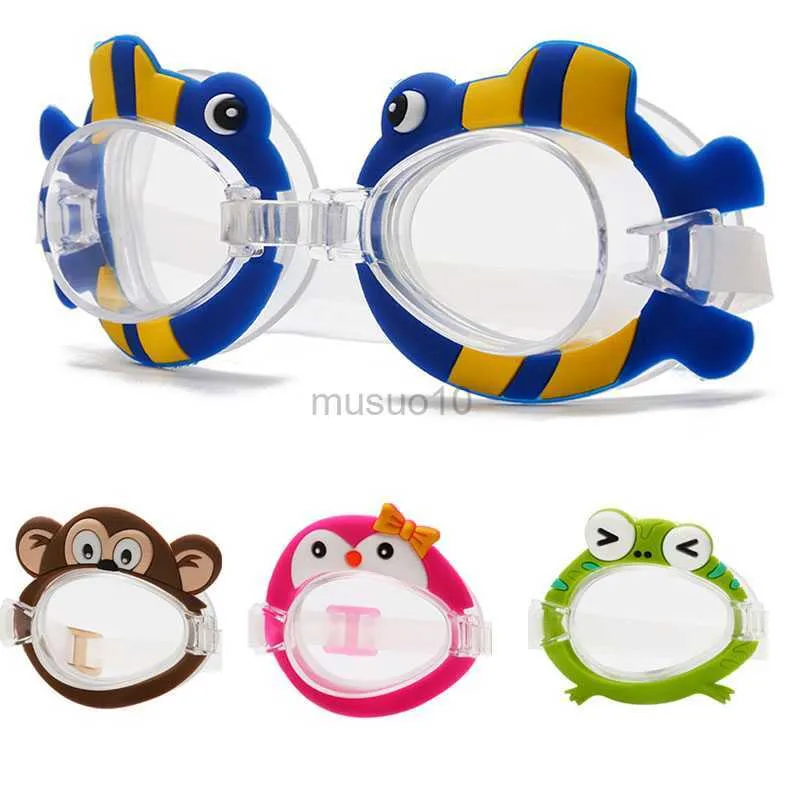 Goggles Sile Kids Anti -Fog плавательные очки дайвинг -серфинг -очки дизайн мультфильма для мальчиков для девочек купание летние плавания глаз Hkd230725