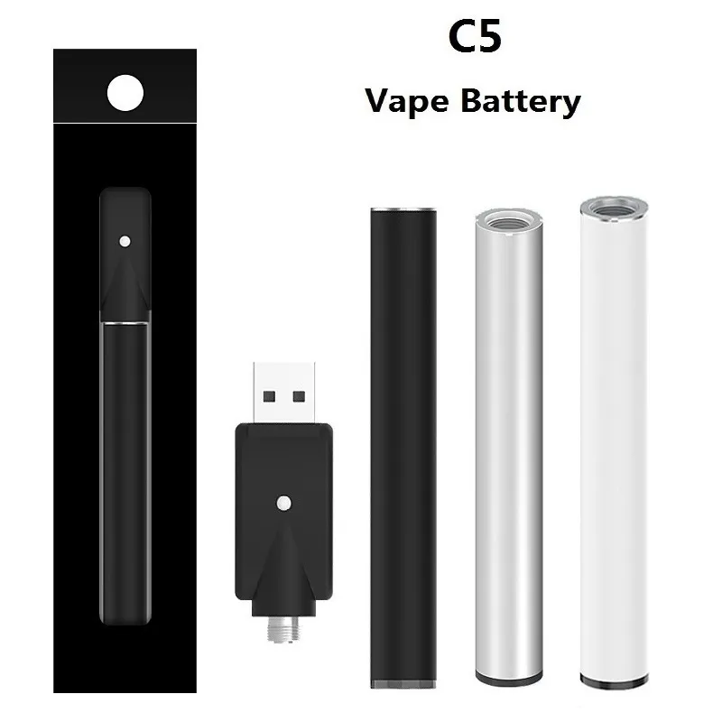 C5 Bud Touch Bataryası 10.5mm Düğmeli Otomatik Aktif Vape O PEN 345mAH Alt Gösterge Işığı Fabrika Suppies ile 510 Kartuş için