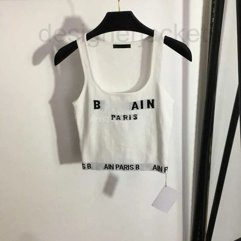 T-Shirt Femme Designer Femme Tee Tricots T-shirts Tops Avec Lettre Motif Filles Jogging Crop Runway Marque Stretch Sans Manches Pull Camisole Pull TTMK