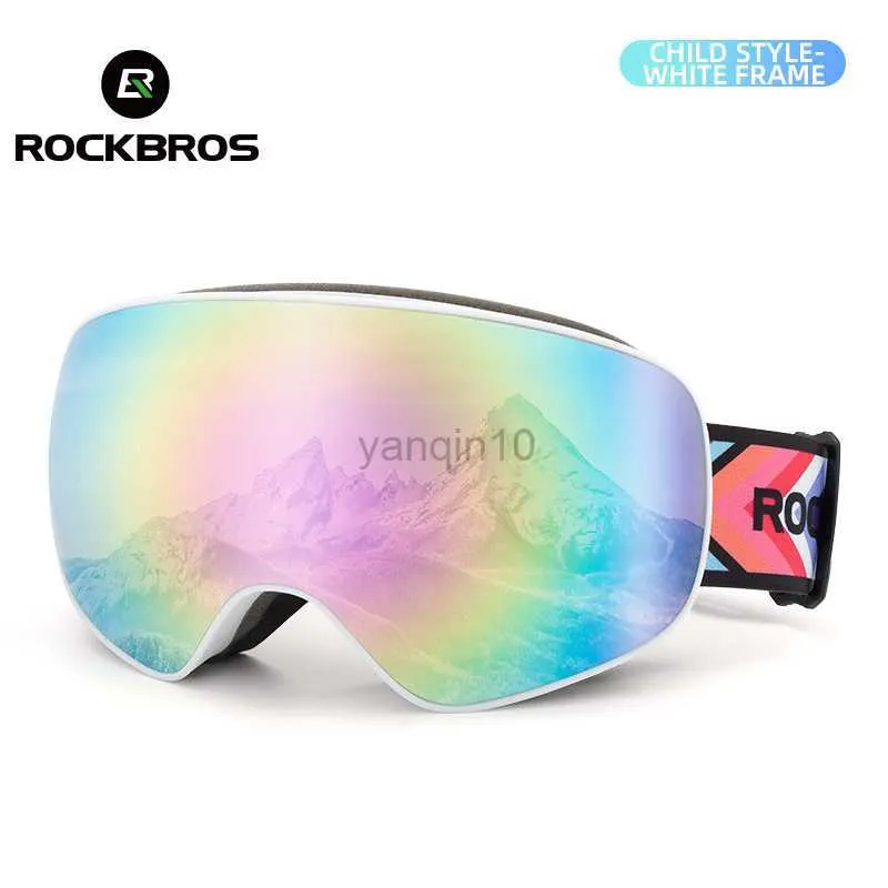 Ski Goggles ROCKBROS Anti-fog Ski Goggles for Children Adult Snowboard Glasses Double Layer Snow Ewewear Men Women 2023 Ski Sunglasses Kids HKD230725