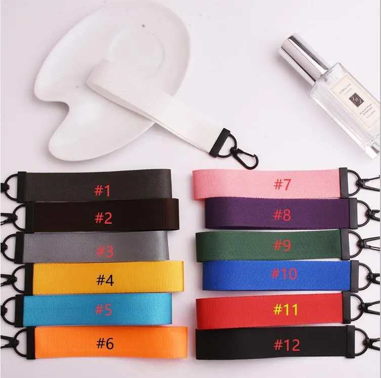 Custom Logo Blank cell phone Lanyards Wristlet Keychain Holder ID card Hand Wrist Lanyard for Keys and Wallets bag pendants DIY buckle Keychains