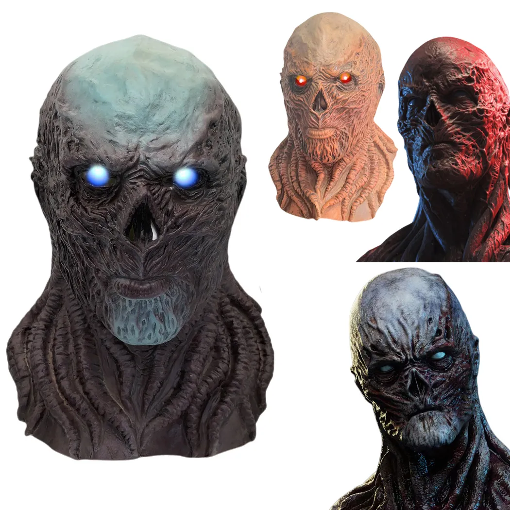 Stranger Things 4 Cosplay Vecna ​​LED Mask Horror Monster Latex Helmet Halloween Carnival Party Costume Props Accessories