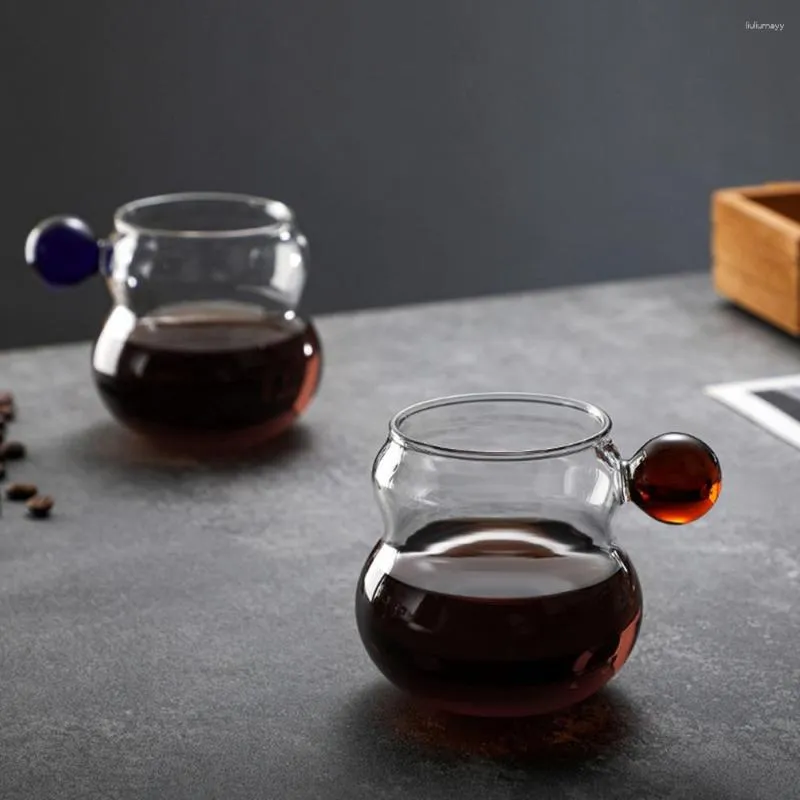 Kopjes Schoteltjes Glazen Mok Koffiekopje Met Handvat Paar Voor Ontbijt Melk Thee Sap Koud Brinkware Creatieve Mokken
