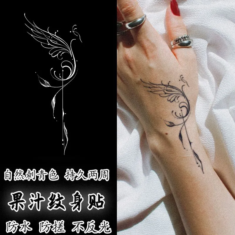 Phoenix Tassel Juice Herbal Tattoo Sticker Hotwife Vattentäta Hållbara Sexiga babes Wholes Partiage Temporära tatueringar Tatoo Art Tatto