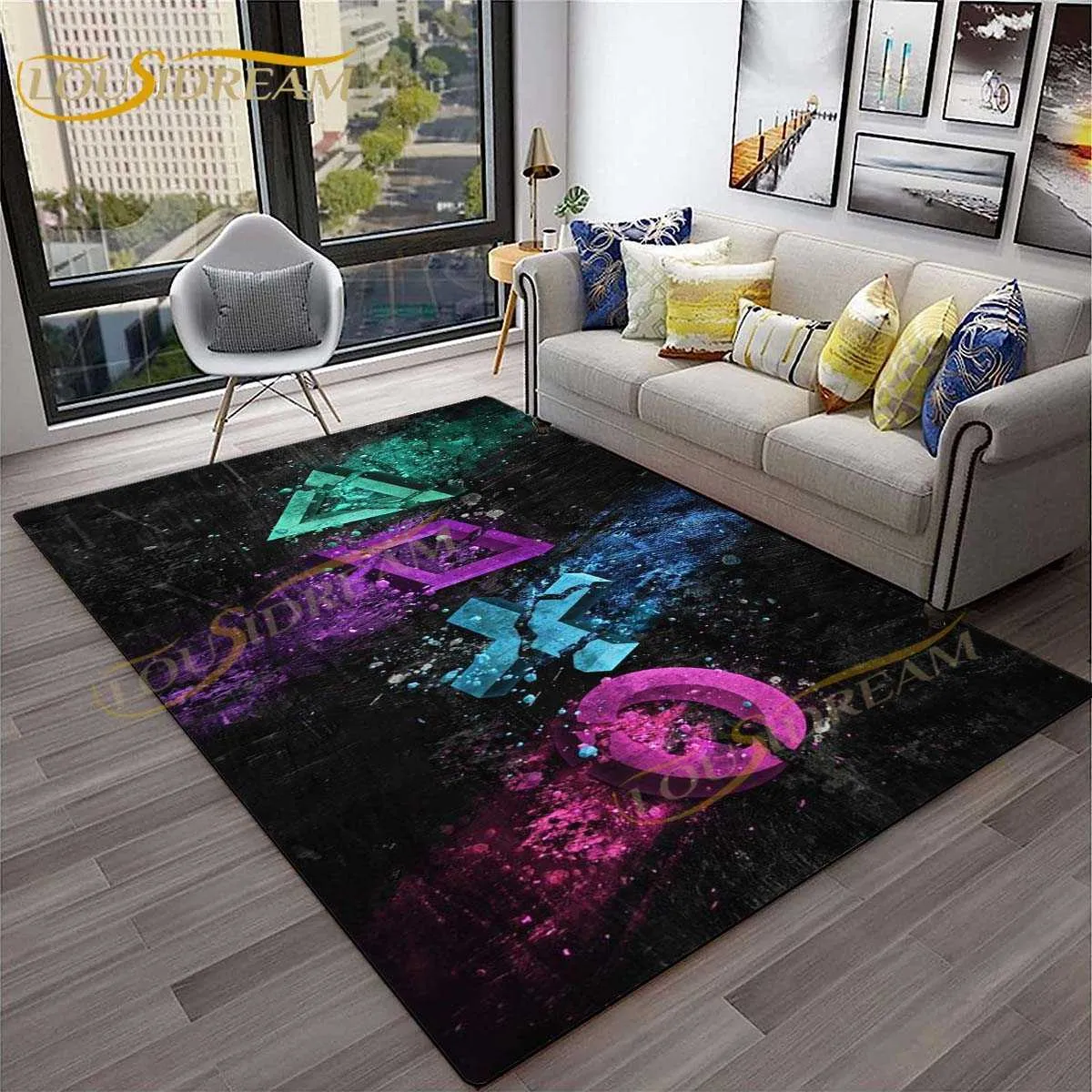 Tappeto Da Gioco Con Controller 3D 120x160 Cm – Antiscivolo, Morbido, Per Camera Ragazzi E Sala Giochi