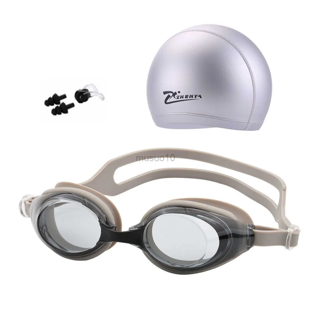 Goggles Swimming Cap Swim Goggles Professional Anti-Fog Swim Pool Glasögon öronpropp Badkläder för män Kvinnor barn vuxna vattentäta glasögon hkd230725