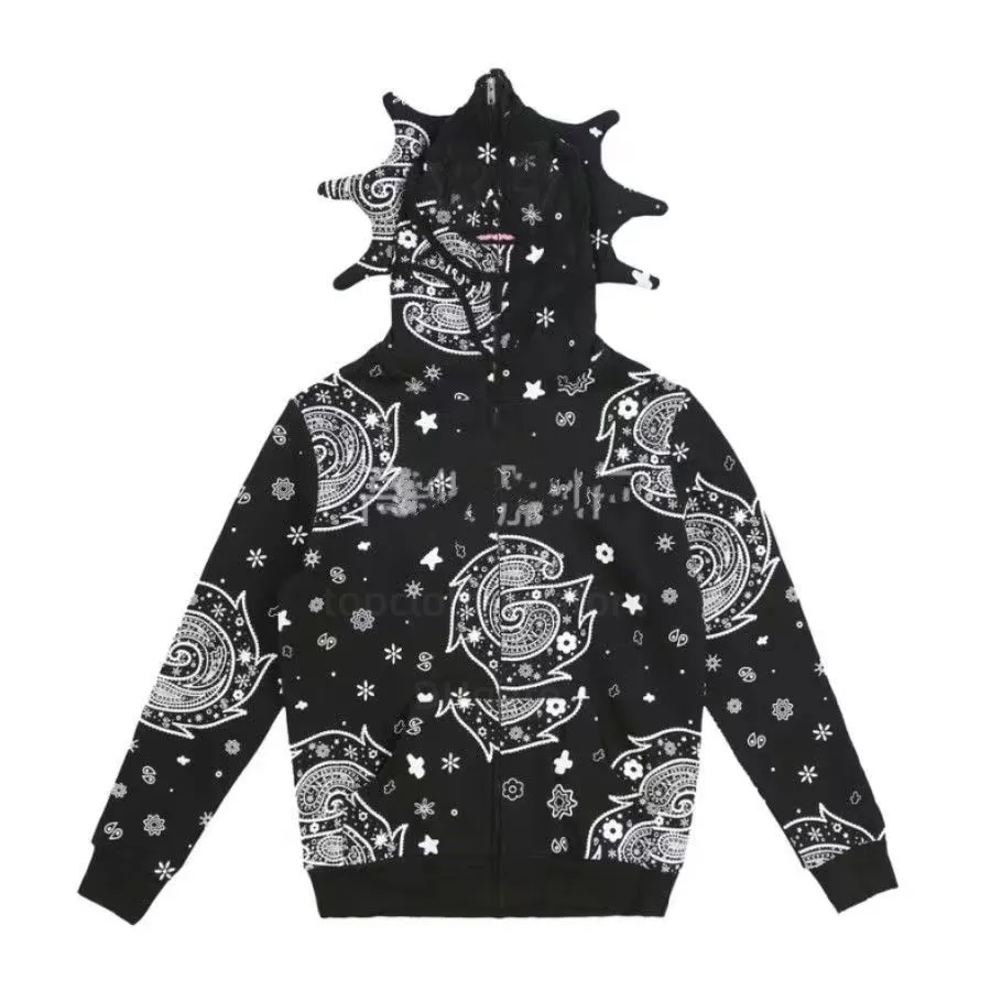 Retro creative sun online eye print sweatshirt