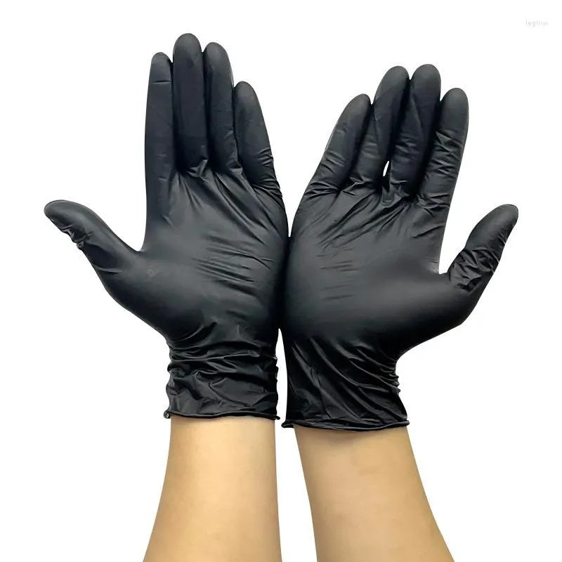 Disposable Gloves 100 Pcs/Box Black Latex Oil-Proof Nitrile For Work Kitchen Household Washing Dishes Garden Cleaning
