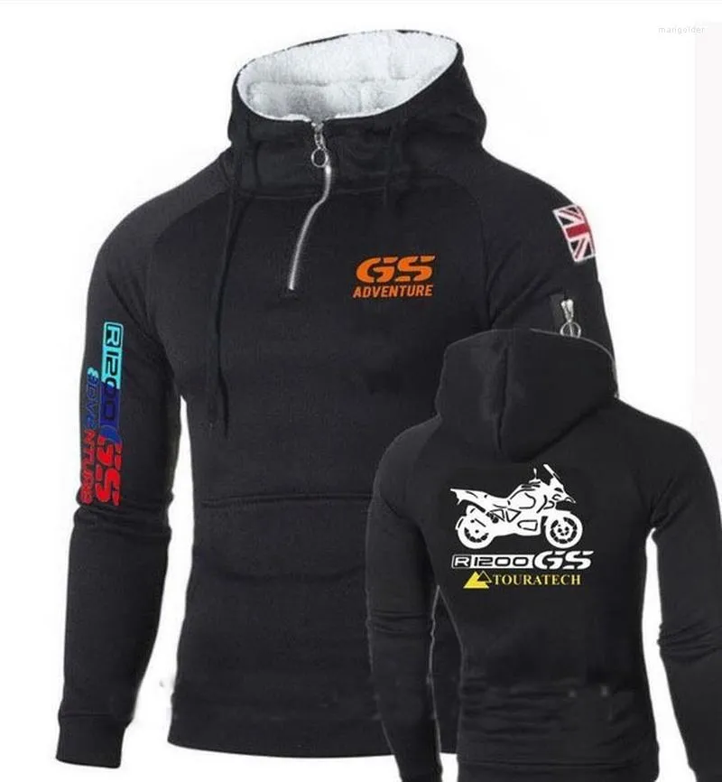 Men's Hoodies 2023 Fleece Men Motorsport R 1250 Gs Zipper Sportswear Motorcycle Print Winter Hip Hop Mens Tracksuits