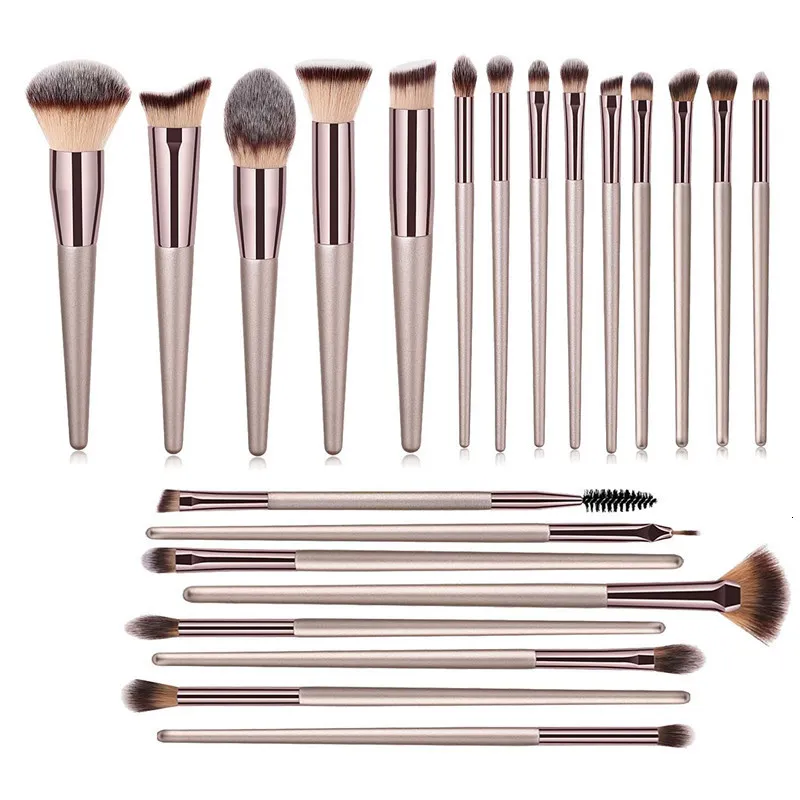 Outils de maquillage 22 pièces Pinceaux de maquillage Champagne Gold Premium Correcteurs synthétiques Fondation Poudre Ombres à paupières Pinceaux de maquillage 230724