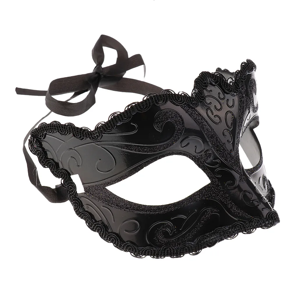 1pc halloween cosplay sexig ögonmask svart vit spets venetian maskerad tiara sexiga kvinnor män fancy klänning för karneval parti