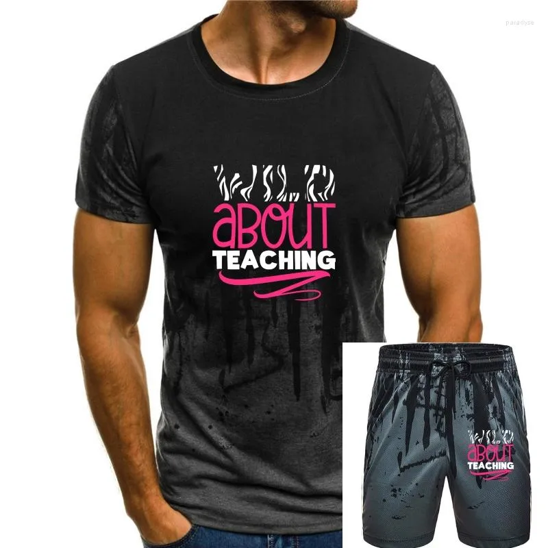 Мужские спортивные костюмы Wild о преподавании подарка рубашки для печати зебры для учителя Summer Man Cotton Fashion